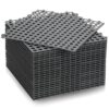 Tinideya 24 Modular Interlocking Floor Mat Rubber Tiles 12"x12" Drainage Interlocking Tiles Drain Holes Non-Slip Drainage Mats for Pool, Kitchen, Shower, Patio Pet Areas (Gray) (Round)