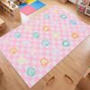 Tinideya 6.5X 10.5 ft Pastel Boho Rainbow Classroom Rug Seats 24, Large Educational Area Play Rug for Classroom Teachers, Reading Corner, Playroom, Daycares, Learning Space Activities Supplies