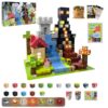 Tinkzee 200 PCS Magnetic Building Blocks Set with 15 LED Light-Up Blocks, Replaceable Batteries, Foldable Magnetic Board, STEM Magnetic Cube Construction Sets Toy for Kids Ages 3+