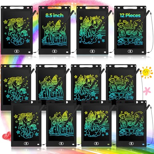 Tinlade 12 Pack LCD Writing Tablets for Kids Party Favors Games, 8.5 Inch Educational Learning Bulk Toys Gifts Erasable Doodle Boards Portable Electronic Drawing Pads for Toddlers 4-8 School Birthday