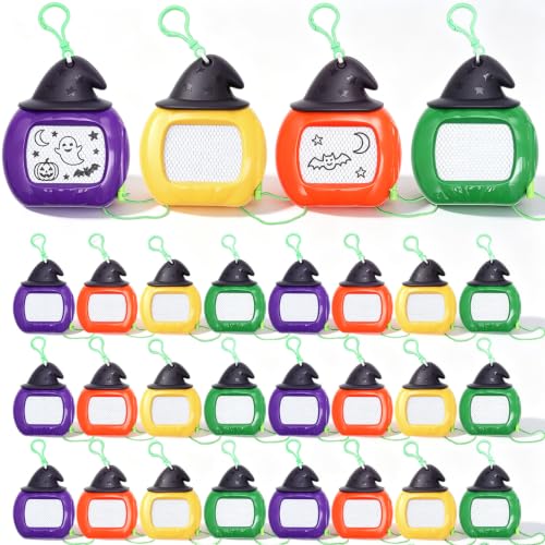 Tinlade 24 Pack Mini Magnetic Drawing Board for Kids, Small Erasable Drawing Pad, Toddler Writing Birthday Party Favor Classroom Prize Goodie Bag Stuffers for Boy Girl (Halloween Color,Hat Pumpkin)