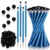 Tinlade 72 Pcs Hockey Pencils and Erasers for Kids Fun Wooden Sports Pencils for Kids Boys Hockey Themed Birthday Party Favors Students Stationery Party School Office Supplies