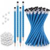 Tinlade 72 Pcs Lacrosse Pencils and Erasers for Kids Fun Wooden Sports Pencils for Kids Boys Lacrosse Themed Birthday Party Favors Students Stationery Party School Office Supplies