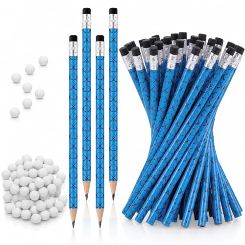 Tinlade 72 Pcs Lacrosse Pencils and Erasers for Kids Fun Wooden Sports Pencils for Kids Boys Lacrosse Themed Birthday Party Favors Students Stationery Party School Office Supplies