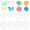 Tinlade 96 Pcs Back to School Color Diffusion Paper 6'' Butterfly Flower 8 Shape Color Diffusing Tissue Papers Set Fall Watercolor DIY Painting Craft for Classroom Art Project Greeting Card Home Decor