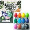 TinyGeeks 12 Color Egg Crayons - Palm Grasp Non-Toxic and Washable for Toddlers (3-6) & Kids (4-8) - Easy-to-Hold, Perfect for Travel, Art, and Early Childhood Activities