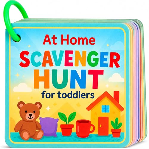 Tiny Mind Club Indoor Scavenger Hunt Cards for Toddlers Ages 3-5, Screen-Free Montessori Learning Game & Educational Flash Cards, At-Home Activity, 20 Double-Sided Cards on a Safe Ring