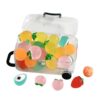 Tiny Resin Fruits Luminous Fruit Figurines with Suitcase