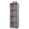 Tinyuet Hanging Closet Organizer, 4-Shelf Collapsible Hanging Closet Shelves, Hanging Organizer for Closet & RV, 31.5" H X 10.6" W X 10.6" D - Gray