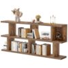 TIQLAB 63 Inch Bookshelf, Open Bookcase with Storage Shelves, Rustic Brown
