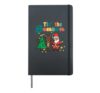 Tis The Season Retro Groovy Christmas Xmas Men Women Kids Hardcover Journal, Black