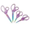 Titanium Scissors Set of 4, Comfort Grip Craft Shears, Purple, 5.5/8.5 in