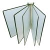 TKNDFPELS 5 Double-Sided Panels Wall-Mounted File Holder, A4 Folder Poster Flip Book Display, PVC+Metal Transparent Page Display Stand, L23* H33cm(Green)