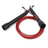 TKO Fast Action Adjustable Jump Rope for All Ages | Durable Fitness Skipping Rope Ideal for Boxing, MMA, and Endurance Workouts | Easy to Resize for Men, Women, and Kids - Black/Red