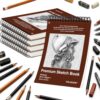 TKOOFN 5 Pack 5.5" x 8.5" SketchBooks Bulk,Top Spiral Bound Sketchbook
