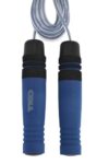 TKO Tangle-Free Jump Rope with Comfort Foam Handles | Smooth Bearing PU Wire Skipping Rope for Men, Women & Kids | Perfect for Daily Fitness, Cardio, and Full-Body Workout Training - Navy