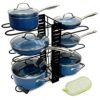 TMiT Pots and Pans Organizer Rack – Adjustable 8 Tier Pan Organizer for Cabinet, Heavy Duty Cookware Storage Rack, Pot Lid Holder, Kitchen Cabinet Organizer for Pots, Pans & Lids