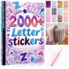 Tmtains 2000+ Pcs Letter Stickers for Scrapbooking 20 Sheets Letter Sticker Book Colorful Mixed-Size Scrapbook Stickers Cute Alphabet Sticker for Junk Journal Supplies DIY Crafts Learning Album Decor