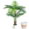 TNELTUEB 4FT Artificial Palm Tree, Lifelike Fake Plant, Cotton Basket