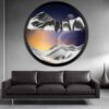 TNSLGHS Moving Sand Art, Wall Mounted Sand Art Liquid Motion, 360°Rotate Moving Sand Wall Art Deep Sea Sandscape Room Decoration, Relaxing Mood Home Office Work Decor,M-17.3in/44cm