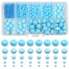 TOAOB 1000pcs Blue Glass Faceted Beads Briolette and Rondelle Spacer Beads