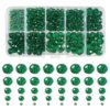 TOAOB 1000pcs Green Glass Faceted Beads Briolette and Rondelle Spacer Beads