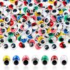 TOAOB 100pcs Wiggle Googly Eyes Self Adhesive with Eyelashes Craft Eyes