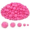 TOAOB 400pcs Glitter Pom Poms 5 Sizes Pink Craft Fuzzy Balls