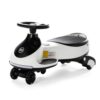 TOBBI Wiggle Car for Kids, Toddlers 2 Speeds Electric Pedal Ride On Car Toy, 12V Battery Powered Swing Car with Range Display/Music Player for Chirdren Aged 3+ -White