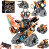 TOBSABPX STEM Building Toys for Kids 6-14, 5in1 STEM Robot Building Kit for Kid, Remote & APP Controlled Tank Bulldozer Robot Building Blocks Set Birthday Xmas Gifts Ideas for Boys Girls (689PCS)