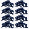TOCESS 8 Pack Large Hair Claw Clips for Women, 4.13 Inch Matte Navy Blue Rounded Claw Clips, Strong Hold 7-Coil Spring and Inner Teeth, Hair Clips for Thick, Thin, Curly and Straight Hair