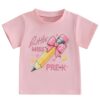 Toddler Boys Girls First Day of Pre-K Shirt Short Sleeve Pre-Kindergarten Back to School Shirt Preschool T-Shirt 2-5T(Pink Little Miss Pre-K,4-5T)