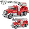 Toddler Boy Toys, Fire Trucks for Toddlers 3-5, Lights Music Toy Cars with 1 Rotating Extend Ladder, Firetrucks with 2 Opening Doors, Baby Toys for 3 4 5 6 Year Old Boy, Kids Christmas Birthday Gift