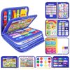 Toddler Busy Board, Montessori Busy Book for Toddlers, 12-Page Quiet Educational Activity Book for Motor Skills, Learning Sensory Travel Toys for Car Airplane, Birthday Gifts for Boy Girl Kids (Blue)