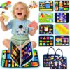 Toddler Busy Board Montessori Toys for Toddler 1-3 Year Old, Boy Birthday Gifts, Preschool Educational Montessori Busy Book Board, Felt Sensory Activity Board Sorting Toy Age 2-4 with Fine Motor Skill