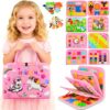 Toddler Busy Board Montessori Toys for Toddler 1-3 Year Old, Girl Birthday Gift, Preschool Educational Montessori Busy Book Board, Felt Sensory Activity Board Sorting Toy Age 2-4 with Fine Motor Skill