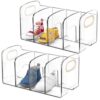 Toddler Shoe Organizer 2 Pieces, Clear Acrylic Baby Shoe Rack, Desktop File Sorter 4 Sections, Handbag Organizer for Closet and Desk, Transparent
