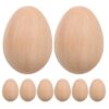 Toddmomy 8pcs Unfinished Wood Eggs - Unpainted Wooden Pretend Eggs for Home Decor Kitchen Play Art Projects - Easter Blank for Kids DIY Paint Crafting Projects