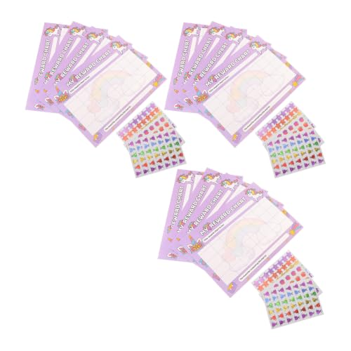 Toddmomy Classroom Incentive Chart Paper Material 3 Sets with Star Reward Stickers for Behavior Tracking and Progress Monitoring Adaptable to Educational Stages, for Family and School Use