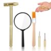 Toddmomy Dinosaur Dig Tools Kit, 1 Set Digging Hammer Chisel Brush Magnifying Glass Excavation Toy for Kids Toddlers Archaeological Excavation Tool Set