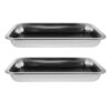 Toddmomy Dissection Trays Lab Pans Stainless Steel 2pcs with Integrated Wax Lining, Rectangular Polished Surface Supports Fast Cleaning and Holds Specimens in Place for Sample