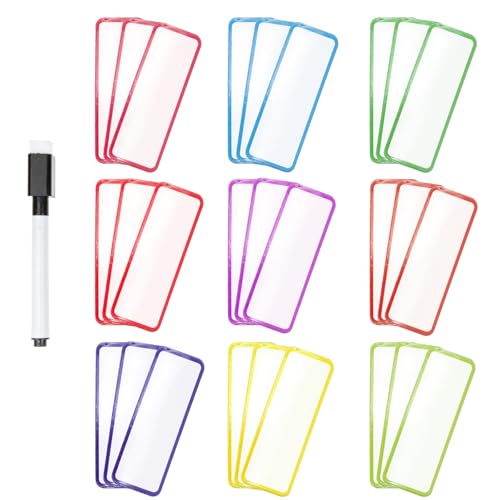 Toddmomy Magnetic Name Labels Stickers for Classroom and Household Items Classification, Safe Rewritable Paper and Magnet Material with Creative Unique Design, Lightweight Removable Label