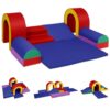 TODEFULL 10 Piece Foam Climbing Blocks, Soft Climbing Toys for Toddlers, Lightweight Baby Climbing Gym, Indoor Baby Activity Play Set for Crawling Climbing and Sliding