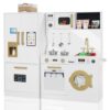 TODEFULL Play Kitchen Sets for Kids, Pretend Wooden Kids Kitchen Playset, Interactive Toy Kitchen with Freezer, Washing Machine, Ice Maker & Large Storage Space, for Boys Girls Ages 3+, White