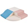 TODIBY 4-Pieces Climbing Toys for Toddlers: PU Leather - Soft Play Climbing for Toddlers - Foam Climbing Blocks for Crawling and Sliding Indoor Playground for Kids（Blue Pink）