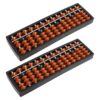 Tofficu 2pcs Chinese Abacus for Math Learning with 13-Column Plastic Frame and Contrasting Colored Beads, Beginner Friendly Counting Tool to Build Mental Calculation Skills for Home