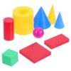 Tofficu Geometric Solids for Plastic Geometry Set Rectangular Prism Cube Cylinder Cone Sphere Enhances Spatial Skills and Develops Logical Thinking for Educational Institutions