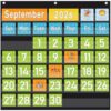 TOGETRUE Classroom Calendar Pocket Chart, Monthly Calendars and Weather Set with 70 Cards for Classroom, Homeschool Supplies for Kids Easy Learning (Green)