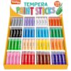 Toidgy 208 Pcs Tempera Paint Sticks, 16 Classic Colors, Washable Solid Paint Sticks for Kids Toddlers, Painting Art Supplies for Classroom Students, Class Pack, Non-Toxic, Quick Drying, Back to School Supplies Bulk