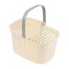 Toiletry Bin Stackable Storage Basket For Bathroom Kitchen Camp Gym Plastic Organizer Basket With Handles Drainage (Beige,A)